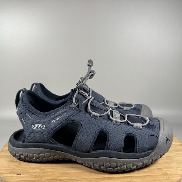 S Keen SOLR‎ Sandals Men's Size 9 Solr Sandal Shoes Blue Grey - Picture 1 of 7